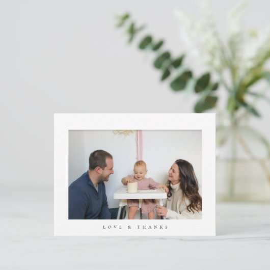 ミニマル感謝していト写真you誕生日はがき ポストカード (スタンド正面)