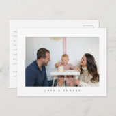 ミニマル感謝していト写真you誕生日はがき ポストカード (正面/裏面)