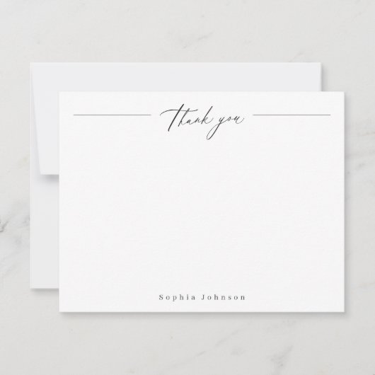 ミニマル感謝してい文具パーソナライズされた ノートカード (正面)
