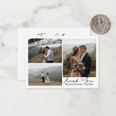 ミニマル感謝してい3枚の写真をコラージュ結婚の ノートカード (正面/裏面インサイチュ)