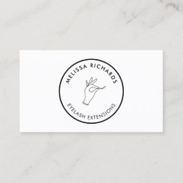 ミニマル手とラッシュサークルのロゴ白 名刺