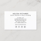 ミニマル手とラッシュサークルのロゴ白 名刺 (裏面)