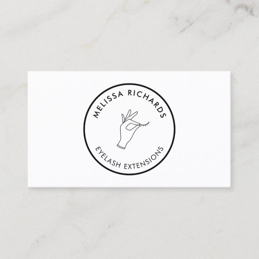 ミニマル手とラッシュサークルのロゴ白 名刺 (正面)