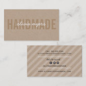 ミニマル手作りシンプルクラフト白い黒 名刺 (正面/裏面)