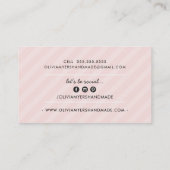 ミニマル手作りシンプル赤面ピンクローズ金ゴールド 名刺 (裏面)