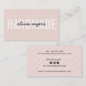 ミニマル手作りシンプル赤面白ピンクブラック 名刺 (正面/裏面)