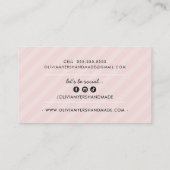 ミニマル手作りシンプル赤面白ピンクブラック 名刺 (裏面)