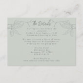 ミニマル手描きつる植物セージ緑グレー エンクロージャーカード (正面)