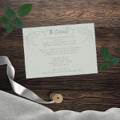ミニマル手描きつる植物セージ緑グレー エンクロージャーカード