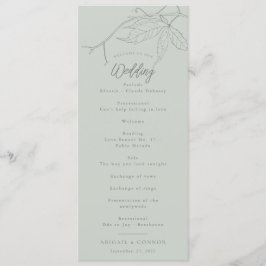 ミニマル手描きつる植物セージ緑グレー プログラム