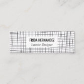 ミニマル手描きストライプグリッド線シックはっきりした スキニー名刺 (正面)