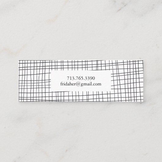 ミニマル手描きストライプグリッド線シックはっきりした スキニー名刺 (裏面)