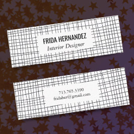 ミニマル手描きストライプグリッド線シックはっきりした スキニー名刺