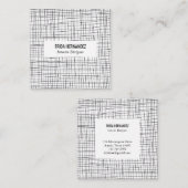 ミニマル手描きストライプグリッド線シックはっきりした スクエア名刺 (正面/裏面)