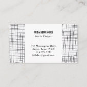ミニマル手描きストライプグリッド線シックはっきりした 名刺 (裏面)