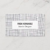 ミニマル手描きストライプグリッド線シックはっきりした 名刺 (正面)