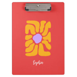 ミニマル手描きボホフラワークリップボード クリップボード