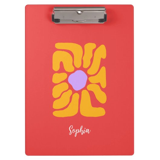 ミニマル手描きボホフラワークリップボード クリップボード (正面)