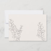 ミニマル手描きユーカリ離れアイボリー 出欠カード (裏面)