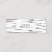 ミニマル手描き線ストライプシックエレガント スキニー名刺 (裏面)