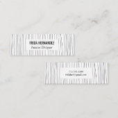 ミニマル手描き線ストライプシックエレガント スキニー名刺 (正面/裏面)