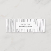 ミニマル手描き線ストライプシックエレガント スキニー名刺 (裏面)