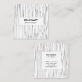 ミニマル手描き線ストライプシックエレガント スクエア名刺 (正面/裏面)