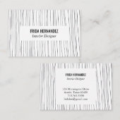 ミニマル手描き線ストライプシックエレガント 名刺 (正面/裏面)