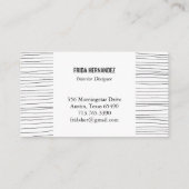ミニマル手描き線ストライプシックエレガント 名刺 (裏面)