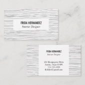 ミニマル手描き線ストライプシックエレガント 名刺 (正面/裏面)
