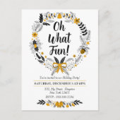 ミニマル手描きOh何おもしろいChristmastパーティー インビテーションポストカード (正面)