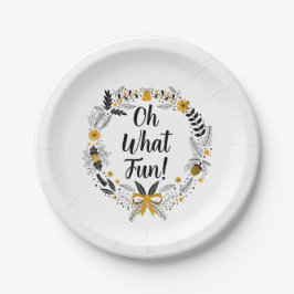 ミニマル手描きOh何おもしろいChristmastパーティー ペーパープレート