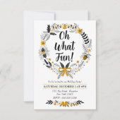 ミニマル手描きOh何おもしろいChristmastパーティー 招待状 (正面)