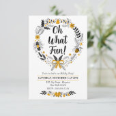 ミニマル手描きOh何おもしろいChristmastパーティー 招待状 (スタンド正面)