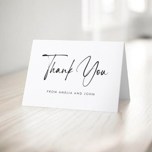 ミニマル手文字タイポグラフィ写真 サンキューカード