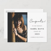 ミニマル手書きおめでとうの写真 ポストカード (正面/裏面)