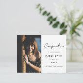 ミニマル手書きおめでとうの写真 ポストカード (スタンド正面)