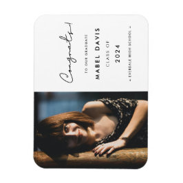 ミニマル手書きおめでとう大学院写真 マグネット