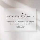 ミニマル手書きウェディングレセプションカード 招待状