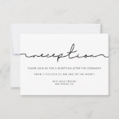ミニマル手書きウェディングレセプションカード 招待状 (正面)