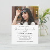 ミニマル手書きシャワーby mail photo 招待状 (スタンド正面)