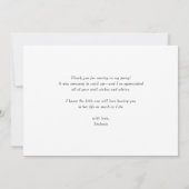 ミニマル手書きスクリプトダスティブルー サンキューカード (裏面)