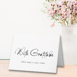 ミニマル手書きスクリプトフォト サンキューカード