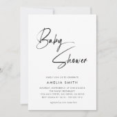 ミニマル手書きスクリプトフォト 招待状 (正面)