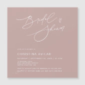 ミニマル手書きスクリプトブライダルシャワー マグネット招待状 (正面)