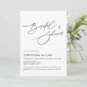 ミニマル手書きスクリプトブライダルシャワー 招待状 (スタンド正面)