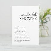 ミニマル手書きスクリプトブラックブライダルシャワー 招待状 (スタンド正面)