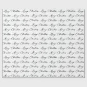 ミニマル手書きスクリプトメリークリスマス ラッピングペーパー (フラット)