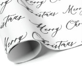 ミニマル手書きスクリプトメリークリスマス ラッピングペーパー (ロールコーナー)