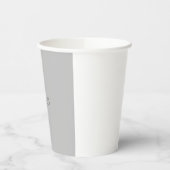 ミニマル手書きスクリプト名グレー 紙コップ (左)